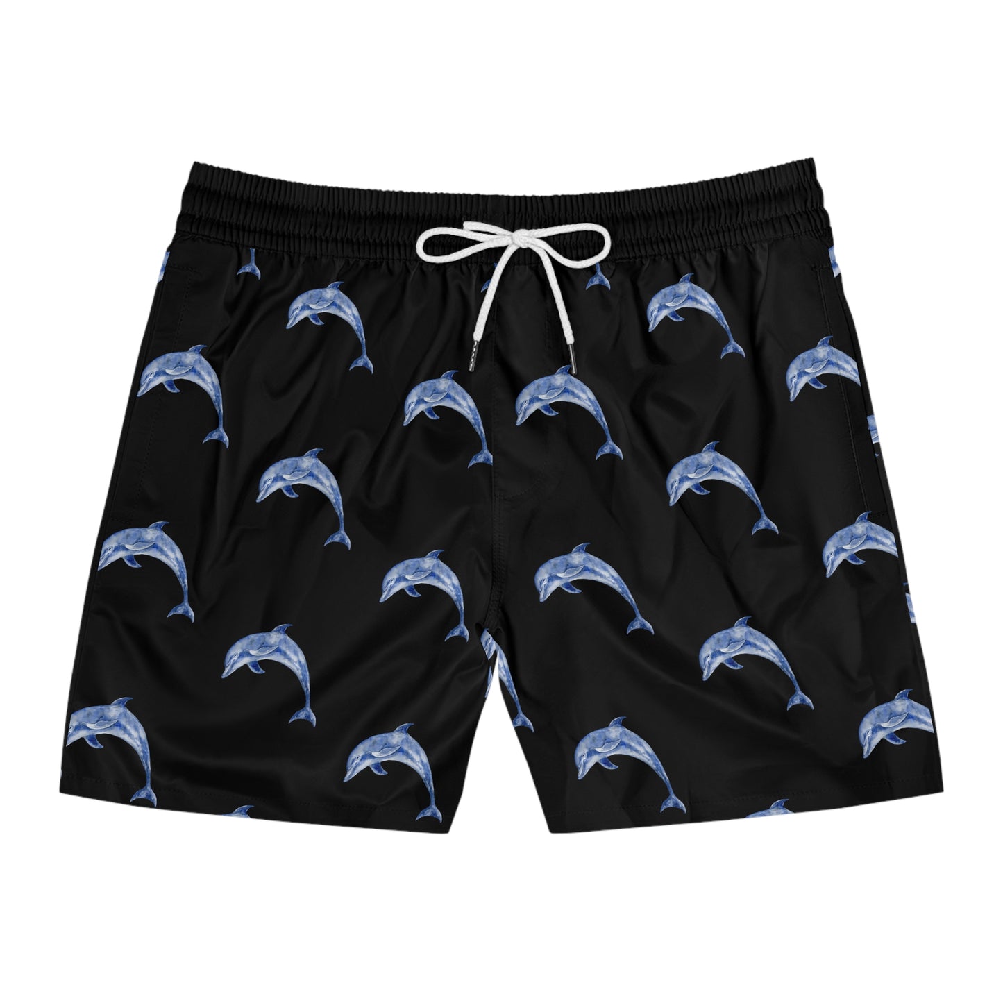 Swim Shorts - Men's Mid-Length Bathing Suit with Dolphin Design