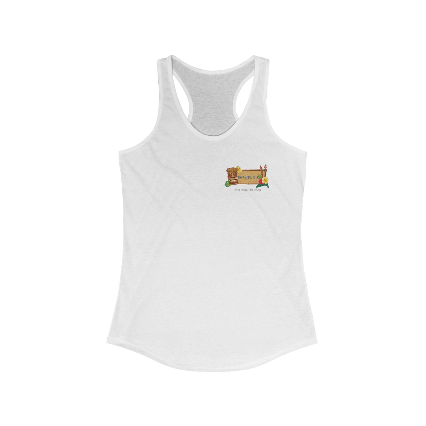 Bayside Co "One Stop, Tiki Shop" Women's Razorback Tank Top
