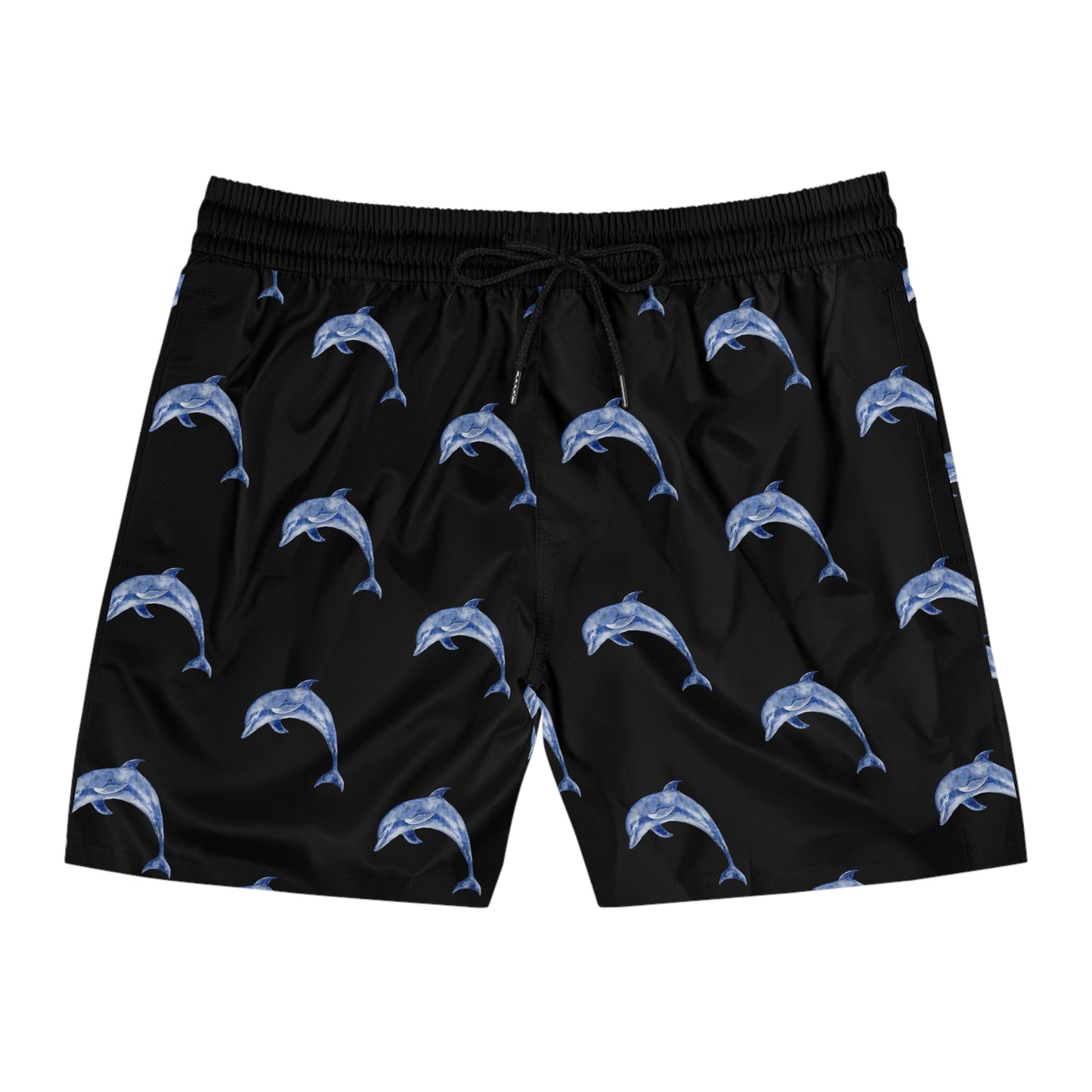 Swim Shorts - Men's Mid-Length Bathing Suit with Dolphin Design