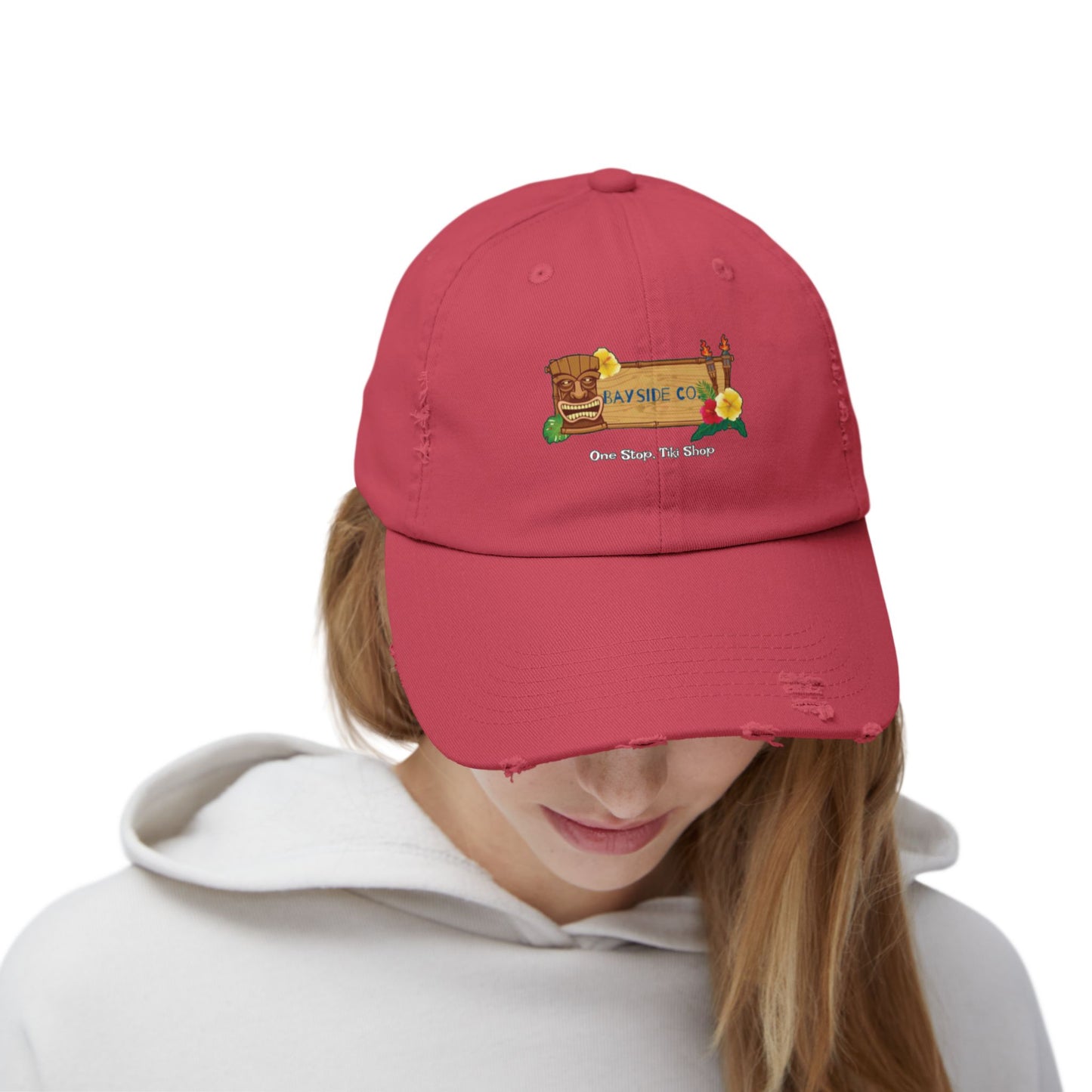 Bayside Co "One Stop, Tiki Shop" Distressed Coastal Cap