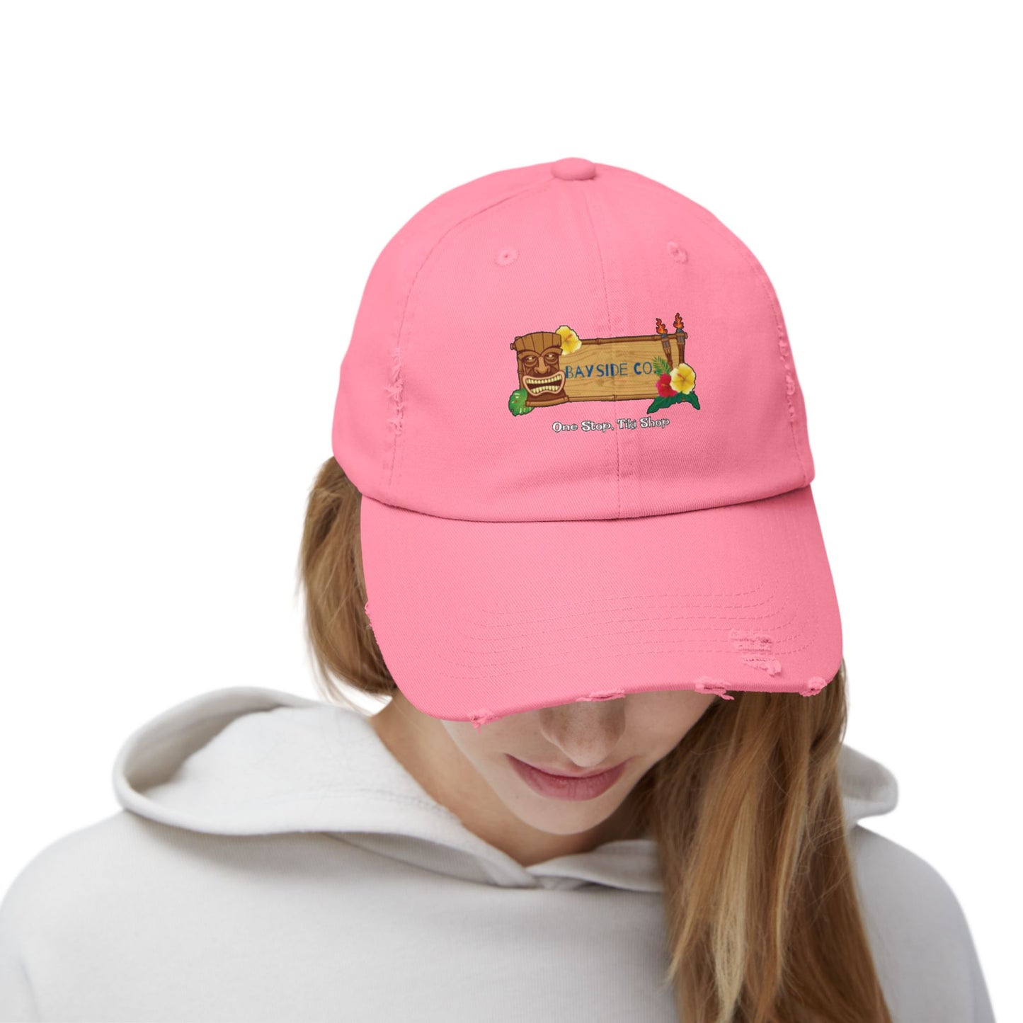 Bayside Co "One Stop, Tiki Shop" Distressed Coastal Cap