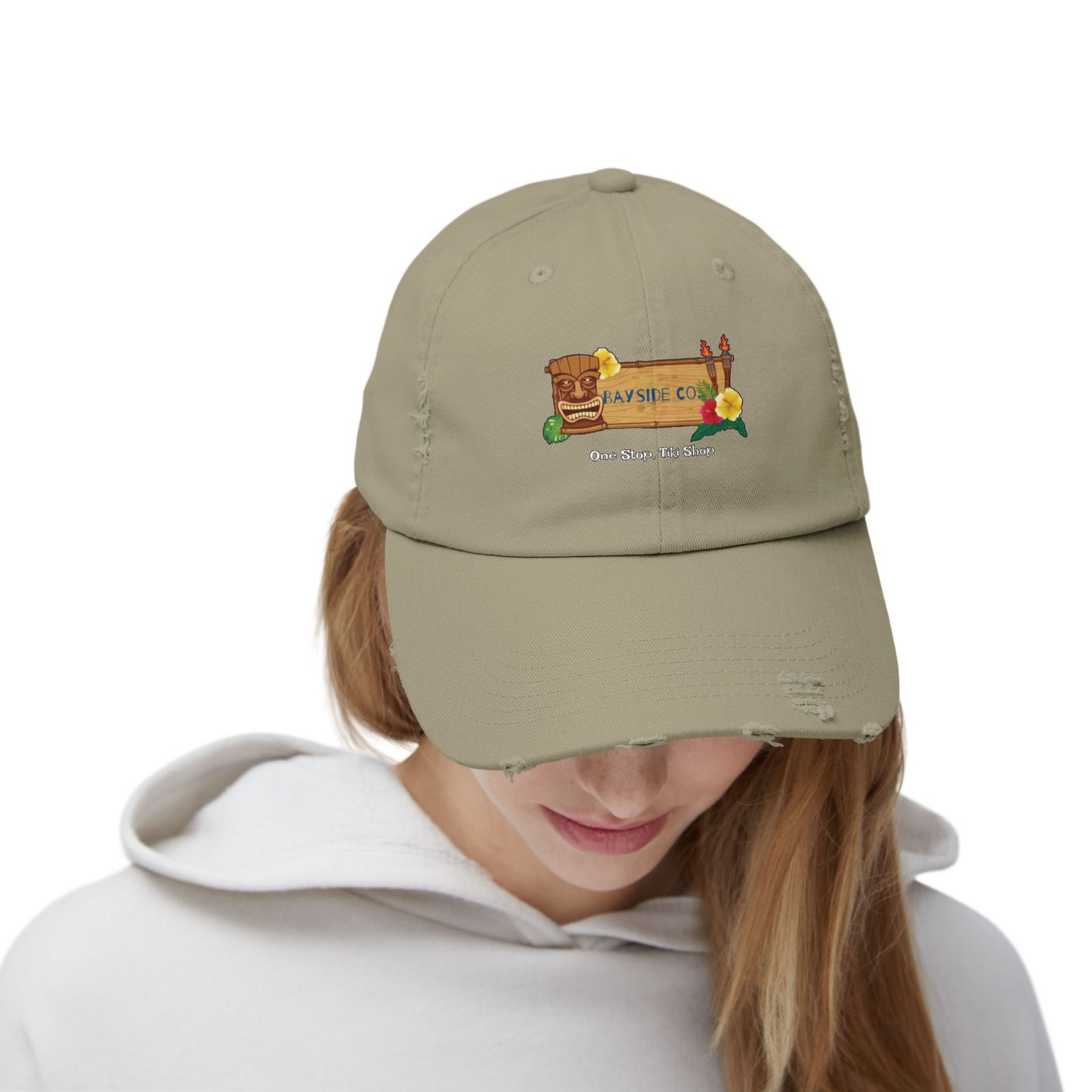 Bayside Co "One Stop, Tiki Shop" Distressed Coastal Cap