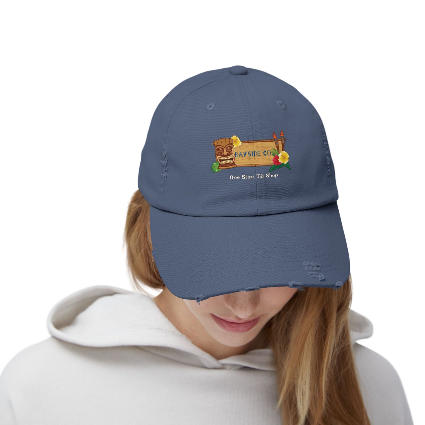 Bayside Co "One Stop, Tiki Shop" Distressed Coastal Cap